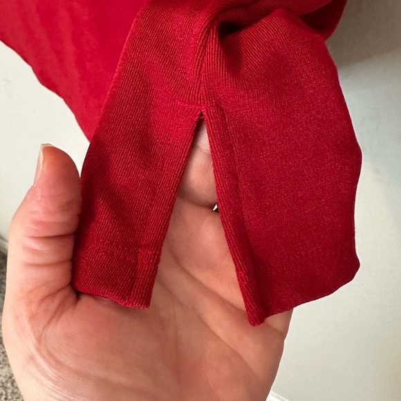 Chico's Travelers Red Tunic Top w/velvet embroidery 3/4 sleeves size - 1 - Picture 5 of 8